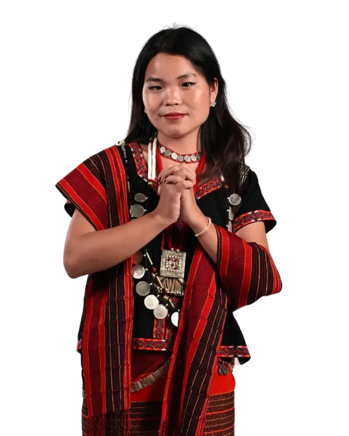 Woman in traditional attire from Arunachal Pradesh
