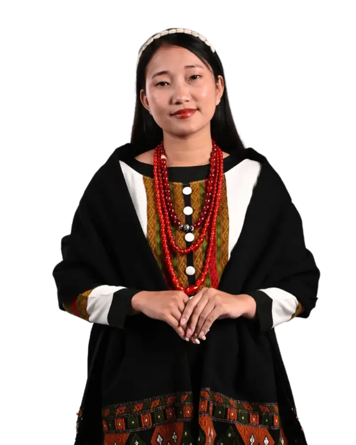 Woman in traditional attire from Manipur