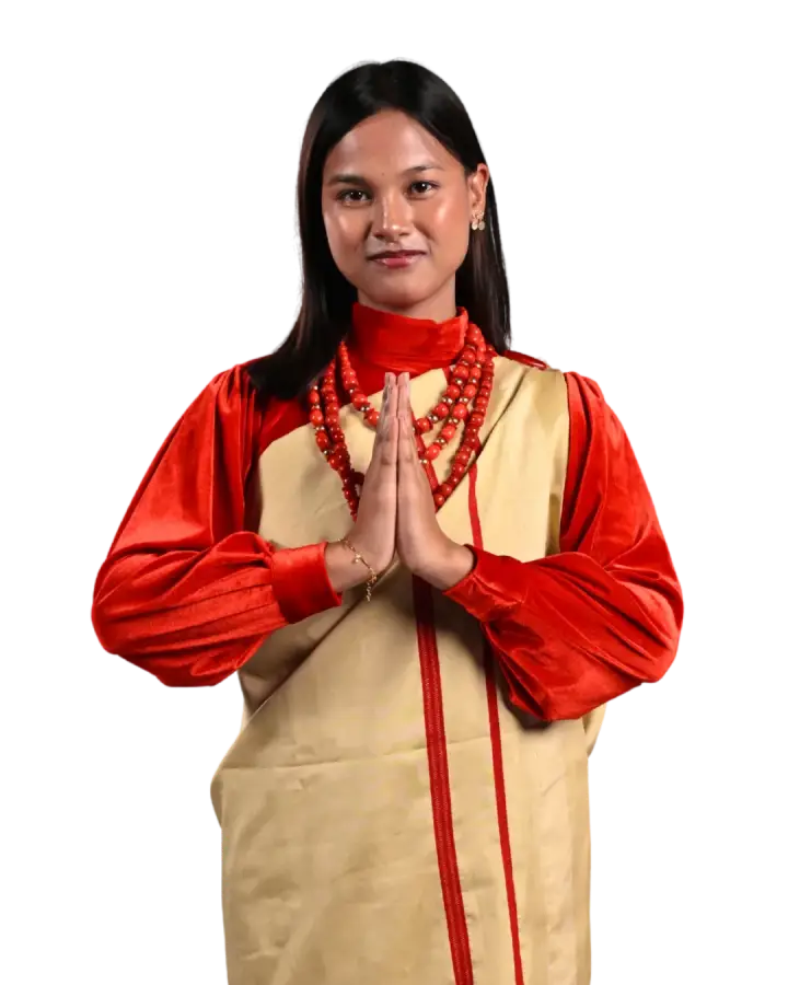 Woman in traditional attire from Meghalaya